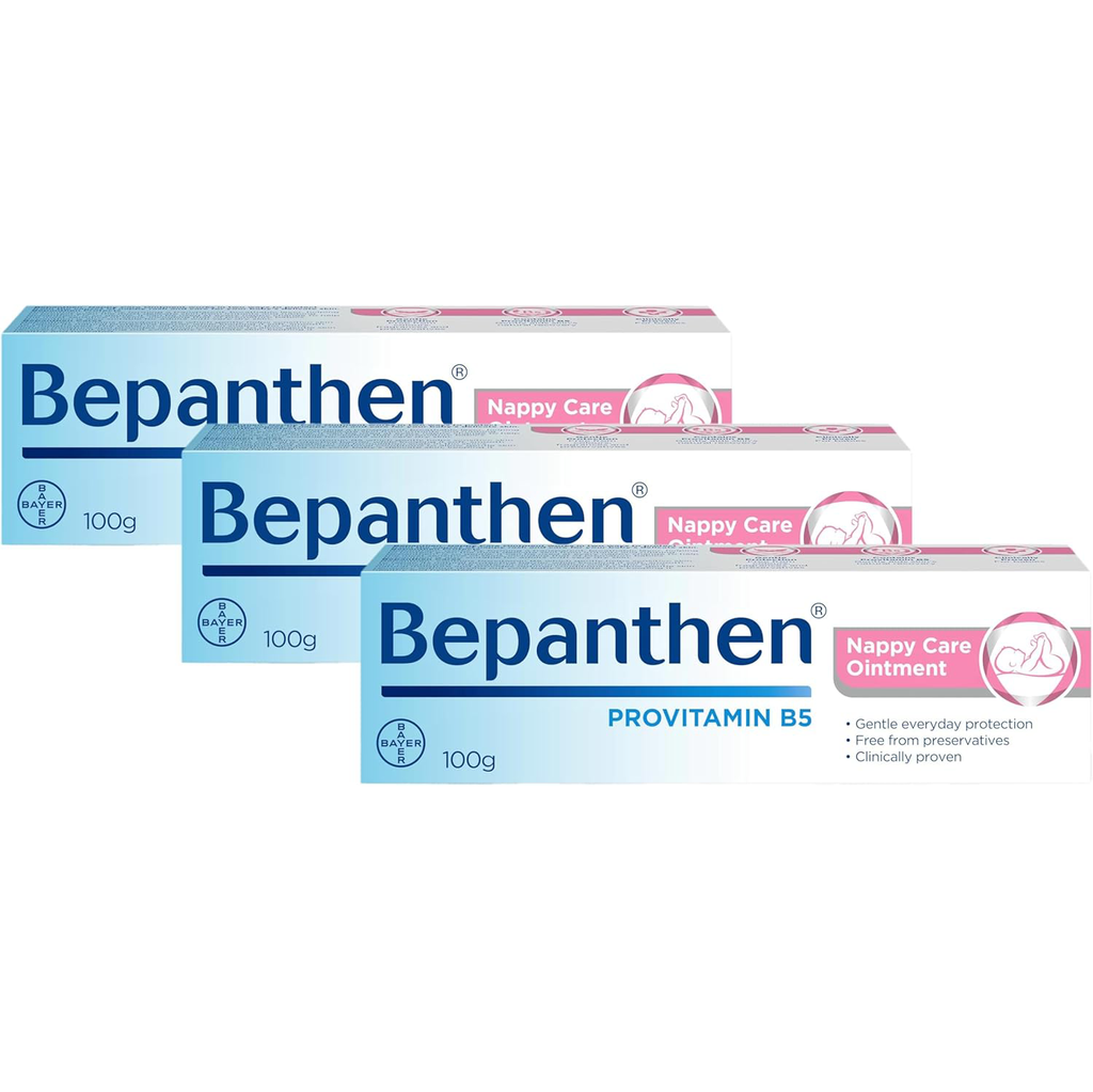 Bepanthen Cream 100g – Pack of 3 Moisturizing Ointment with Provitamin B5