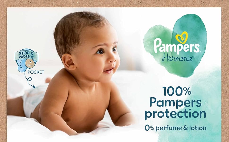 Pampers Harmonie Nappies Size 2 - 204 Nappies Monthly Pack (4kg-8kg)