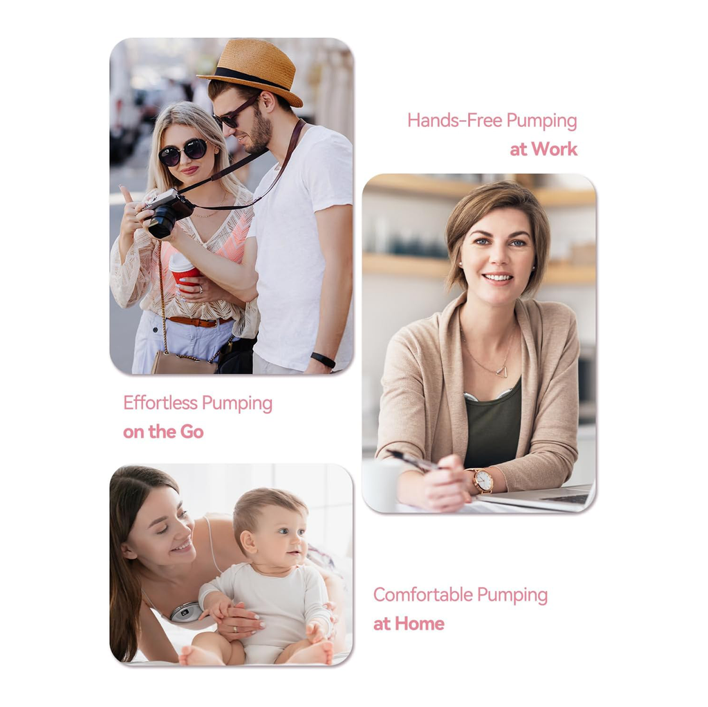 KISSBOBO K5 Electric Wearable Breast Pump, Hands-Free with 19 Levels & 4 Modes, Beige (2 Pack)