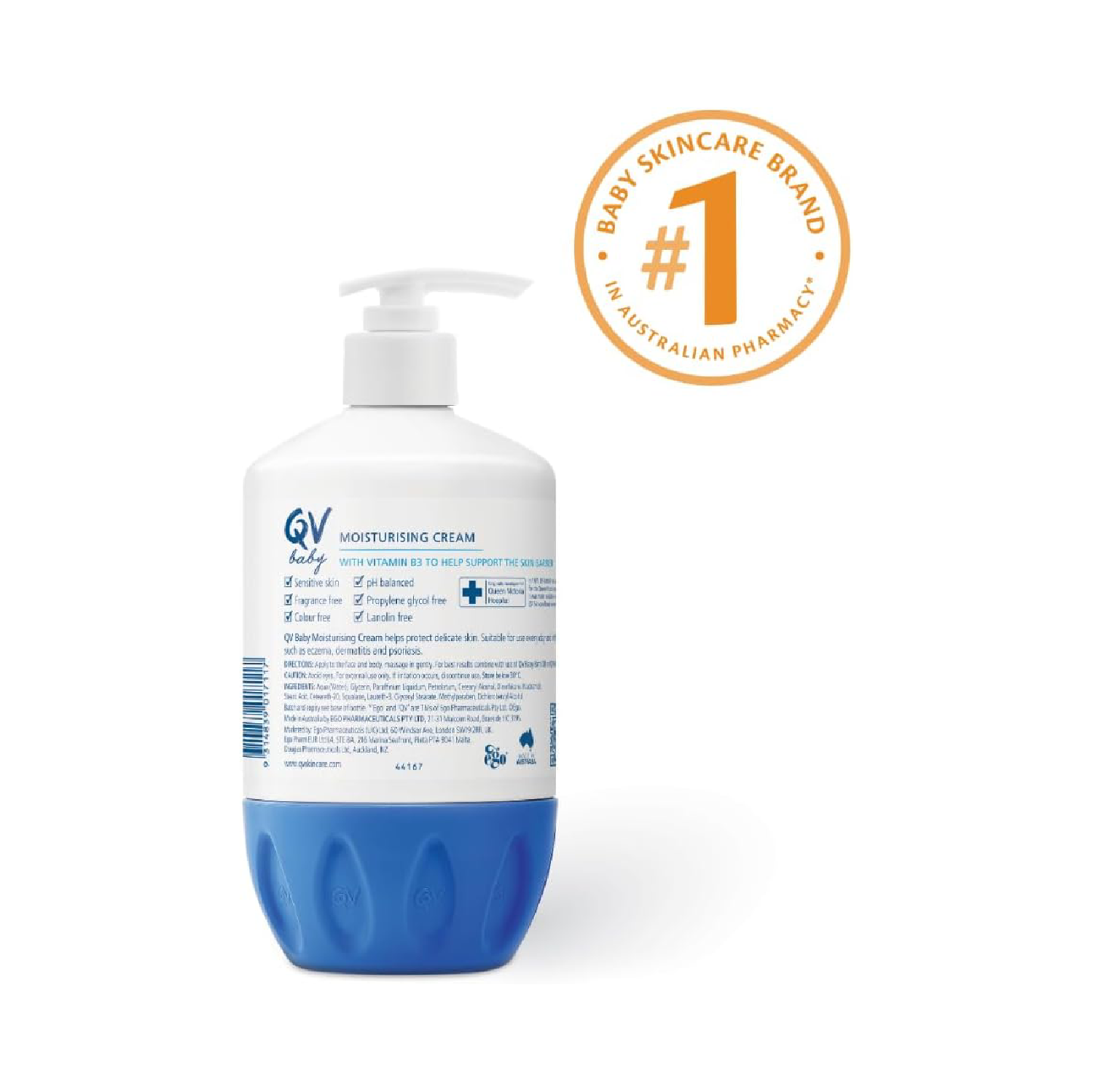 QV Baby Moisturising Cream, 500g (Pack of 2) - With Glycerin and Vitamin B3