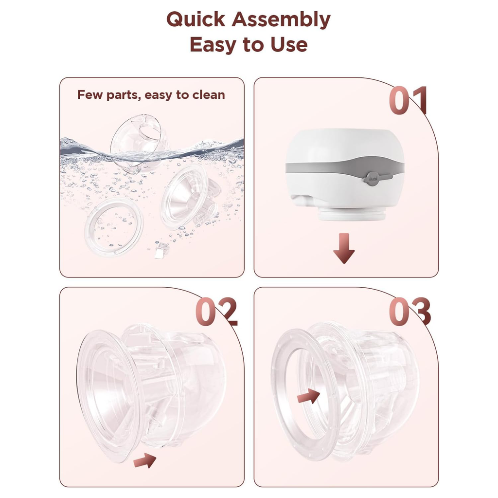 Haokoo Electric Wearable Breast Pump, Hands-Free & Ultra Quiet 40dB