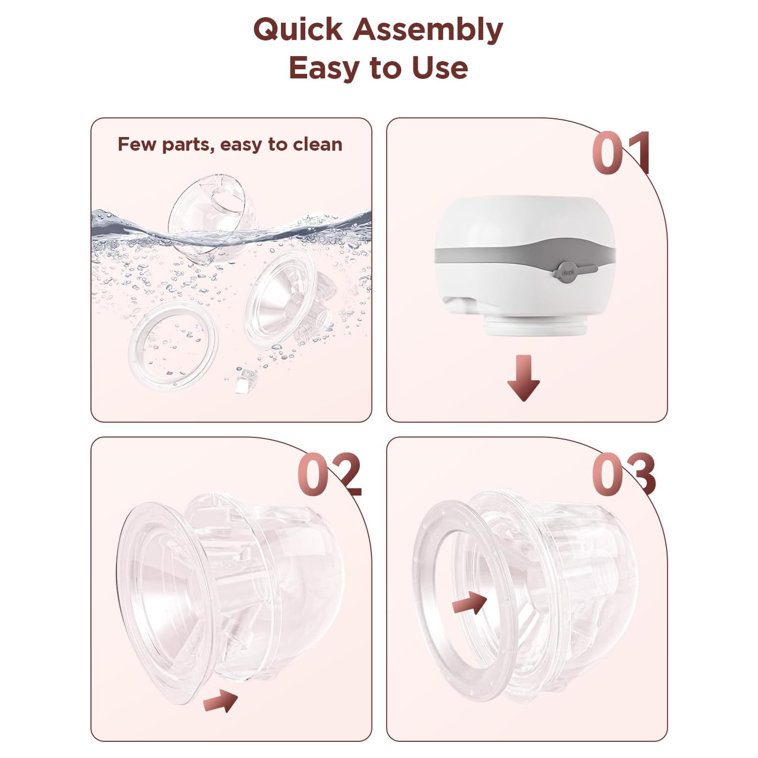 Haokoo Electric Wearable Breast Pump, Hands-Free & Ultra Quiet 40dB