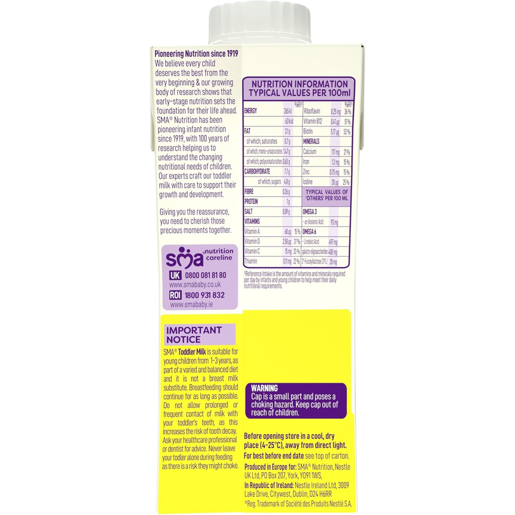 SMA PRO Growing-Up Baby Milk Ready to Use, 1-3 Years, 200ml (Pack of 12)