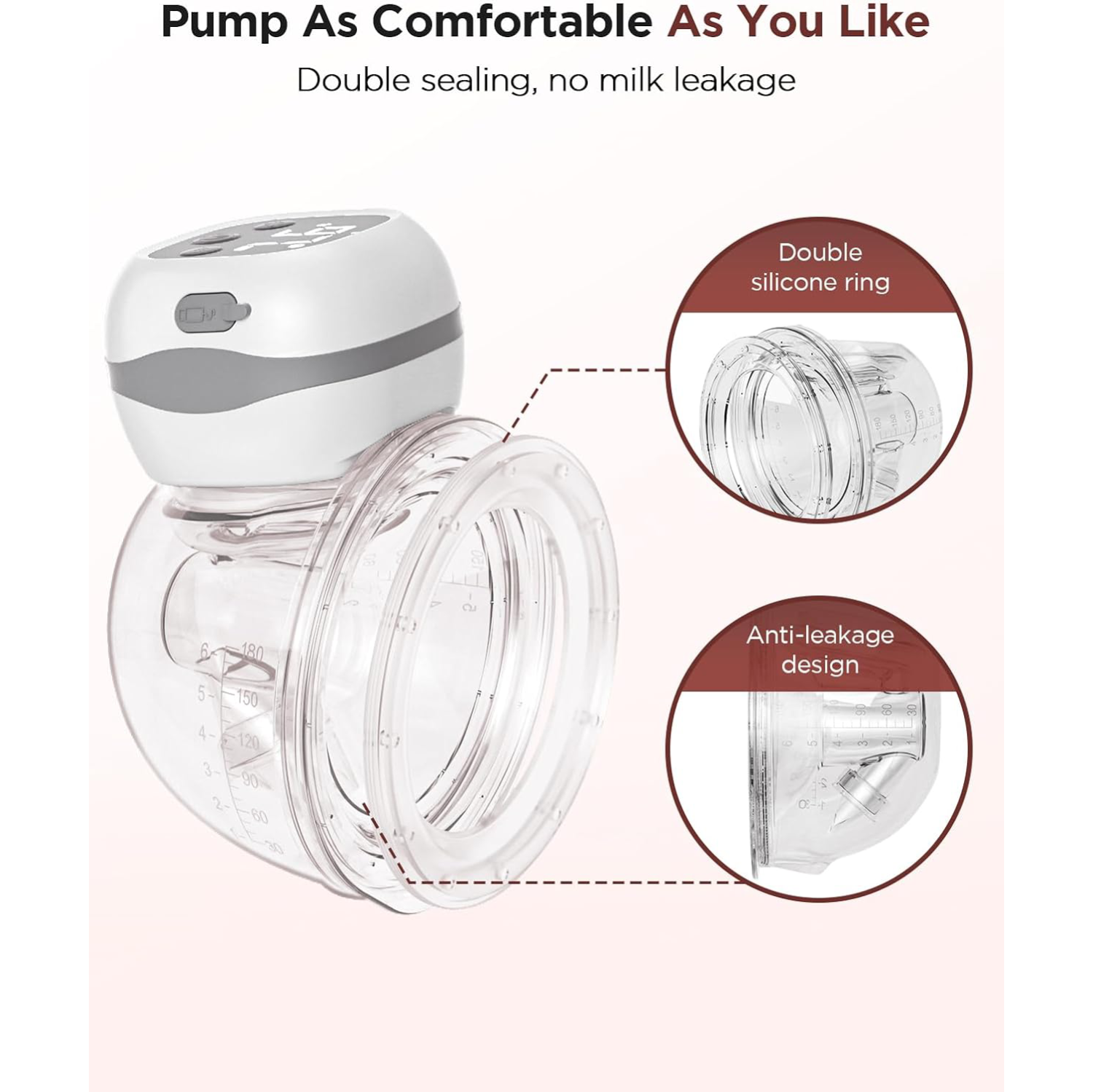 Haokoo Electric Wearable Breast Pump, Hands-Free & Ultra Quiet 40dB