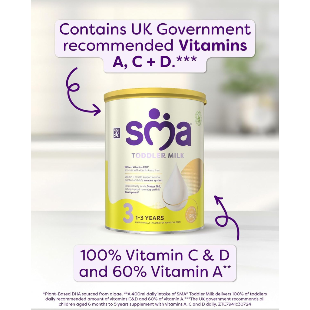 SMA Toddler Milk Powder, 1-3 Years, 800g (Pack of 4)