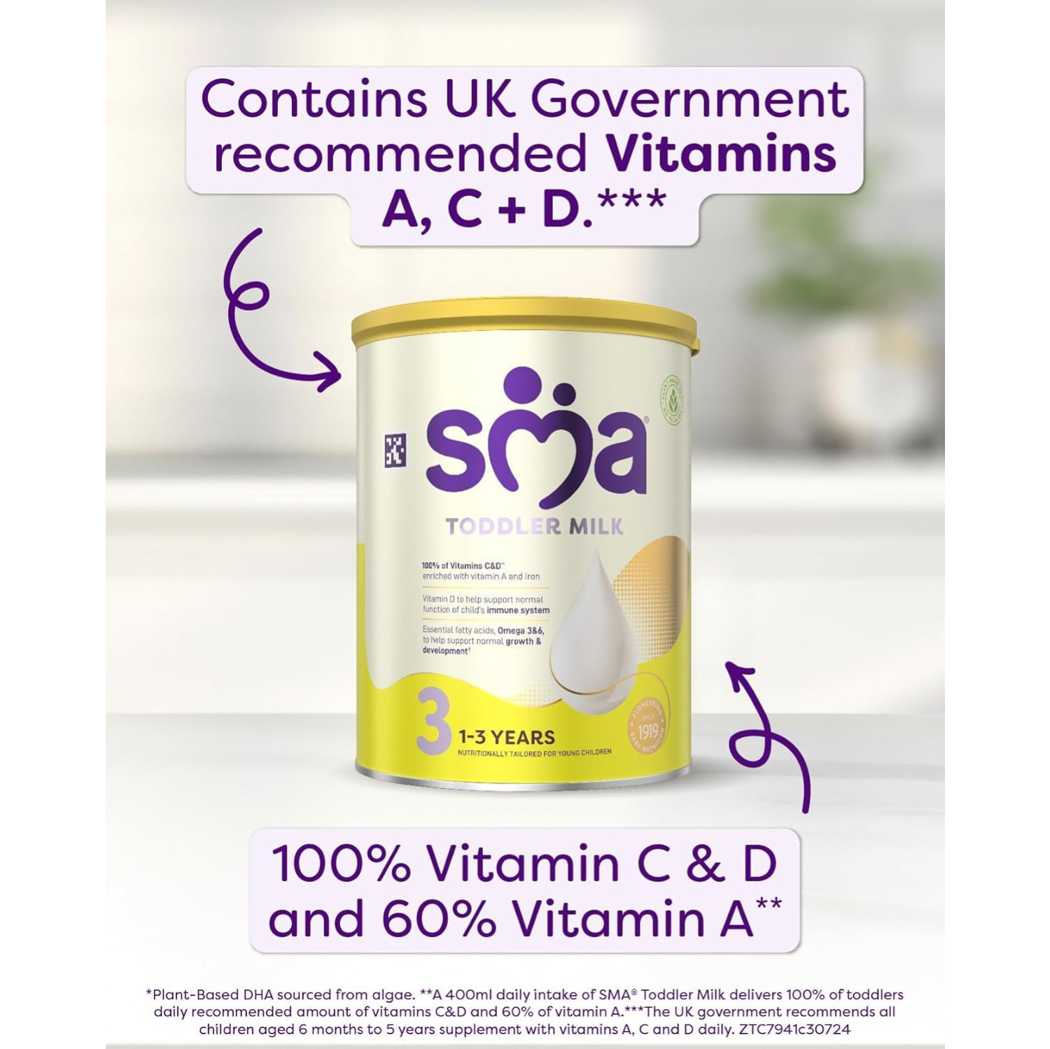 SMA Toddler Milk Powder, 1-3 Years, 800g (Pack of 4)
