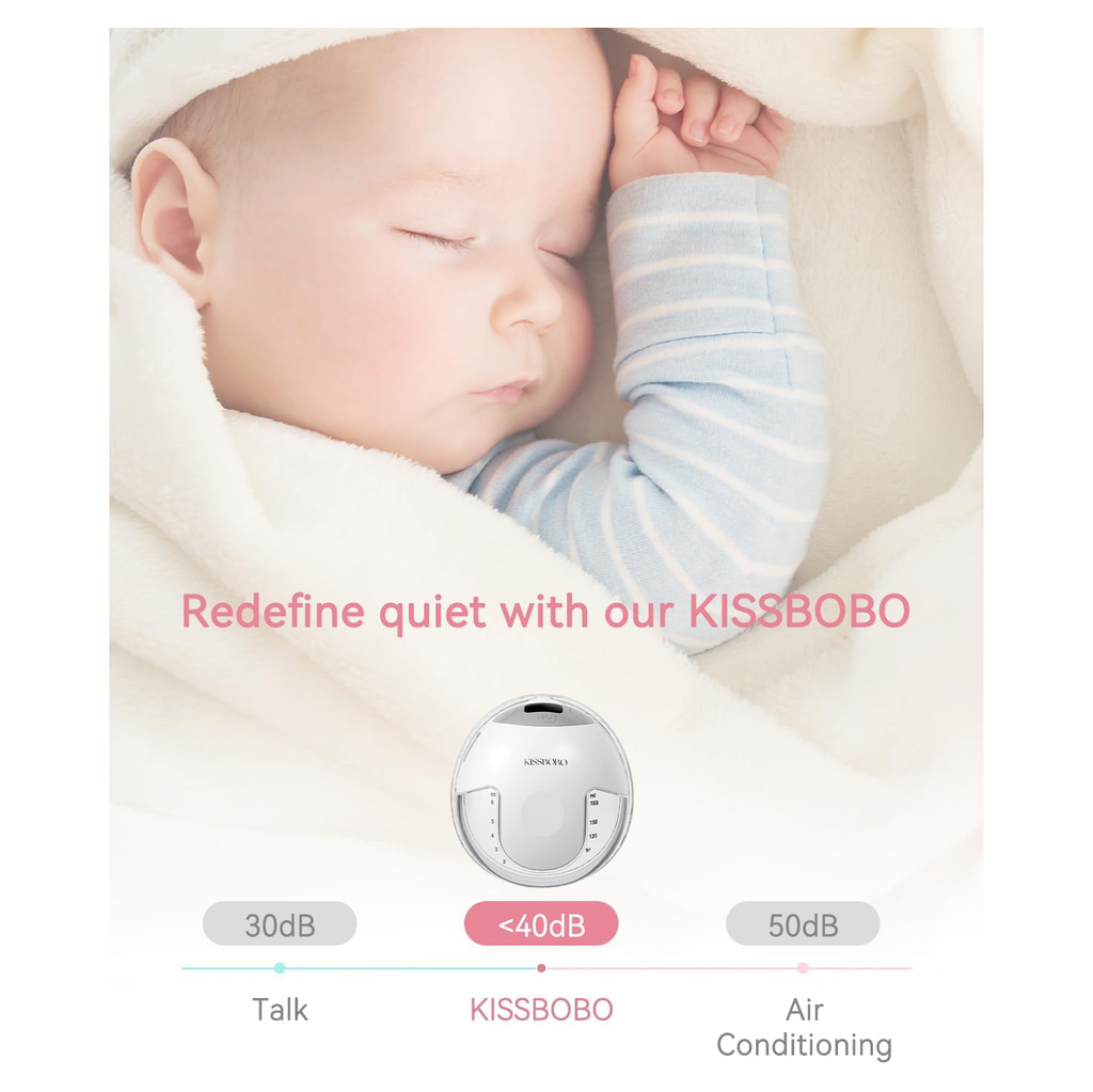 KISSBOBO K5 Electric Wearable Breast Pump, Hands-Free with 19 Levels & 4 Modes, Beige (2 Pack)