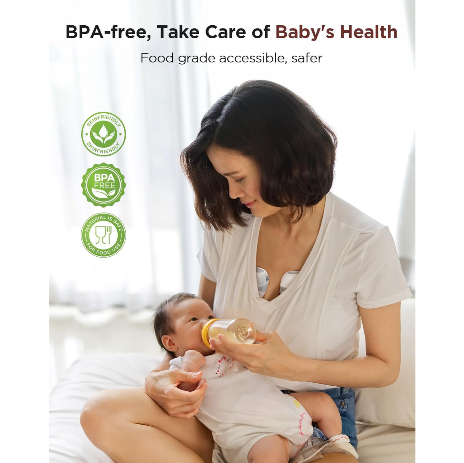 Haokoo Electric Wearable Breast Pump, Hands-Free & Ultra Quiet 40dB