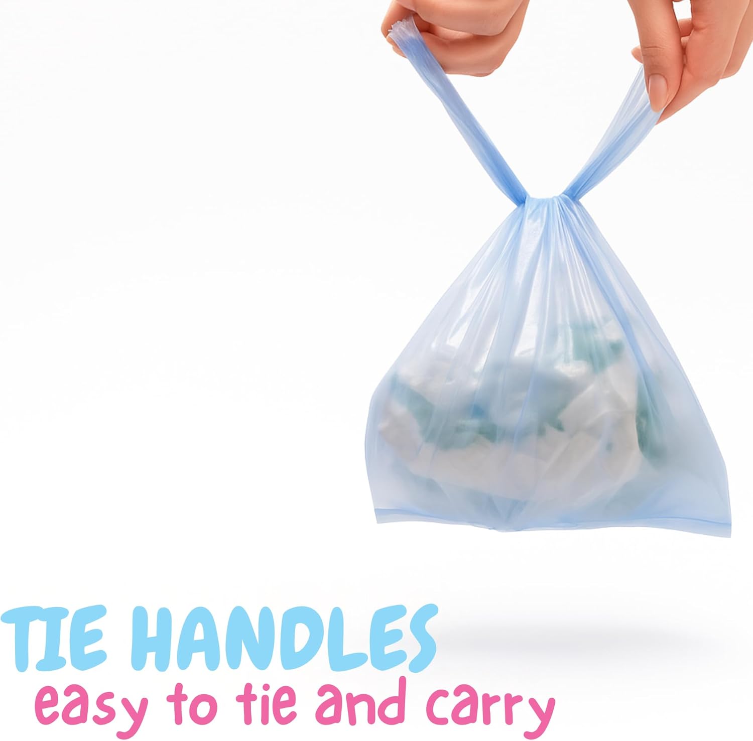 Kordis Disposable Nappy Bags - Scented with Tie Handles, 29.5 x 36 cm (Pack of 600)