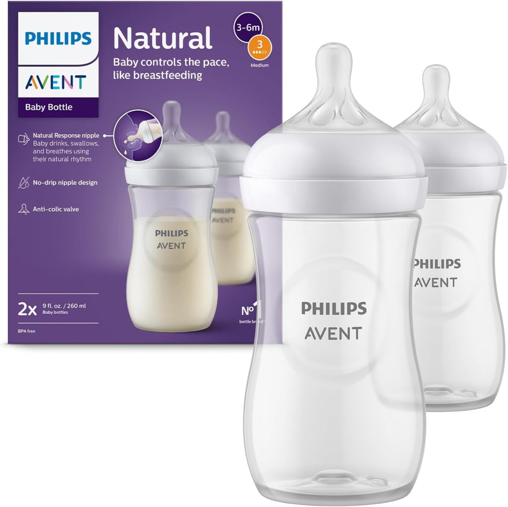 Philips Avent Natural Response Baby Bottle, 260ml (Pack of 2) - Model SCY903/02