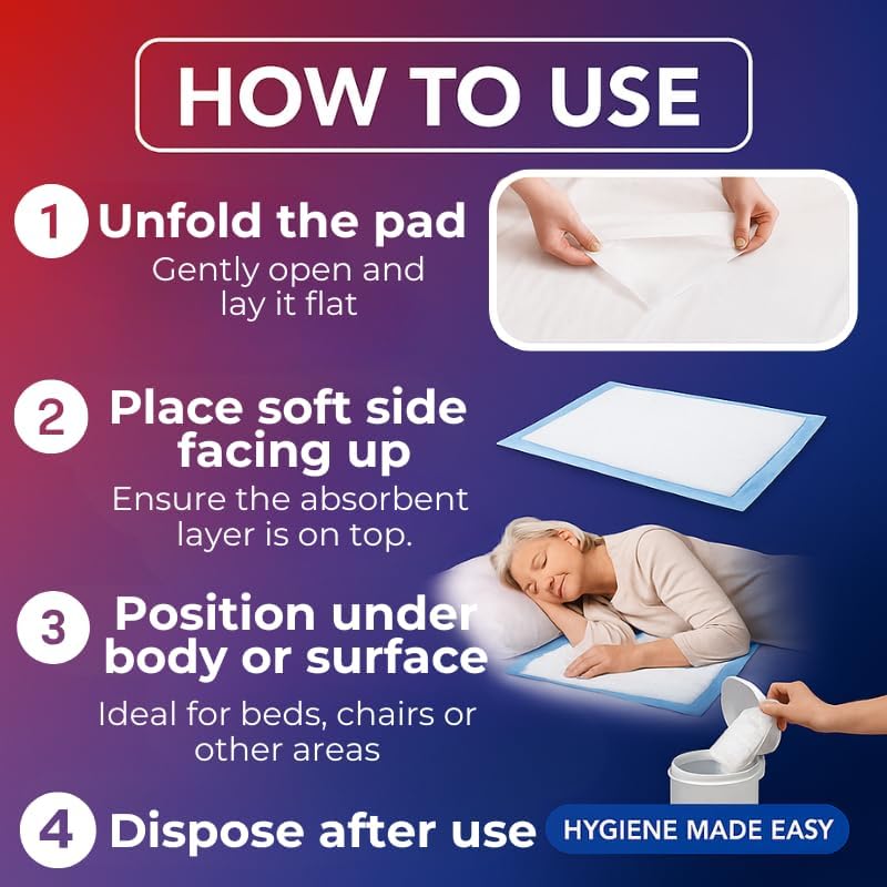 Easy Care Solutions Disposable Bed Pads, 60 x 60 cm (Pack of 50)