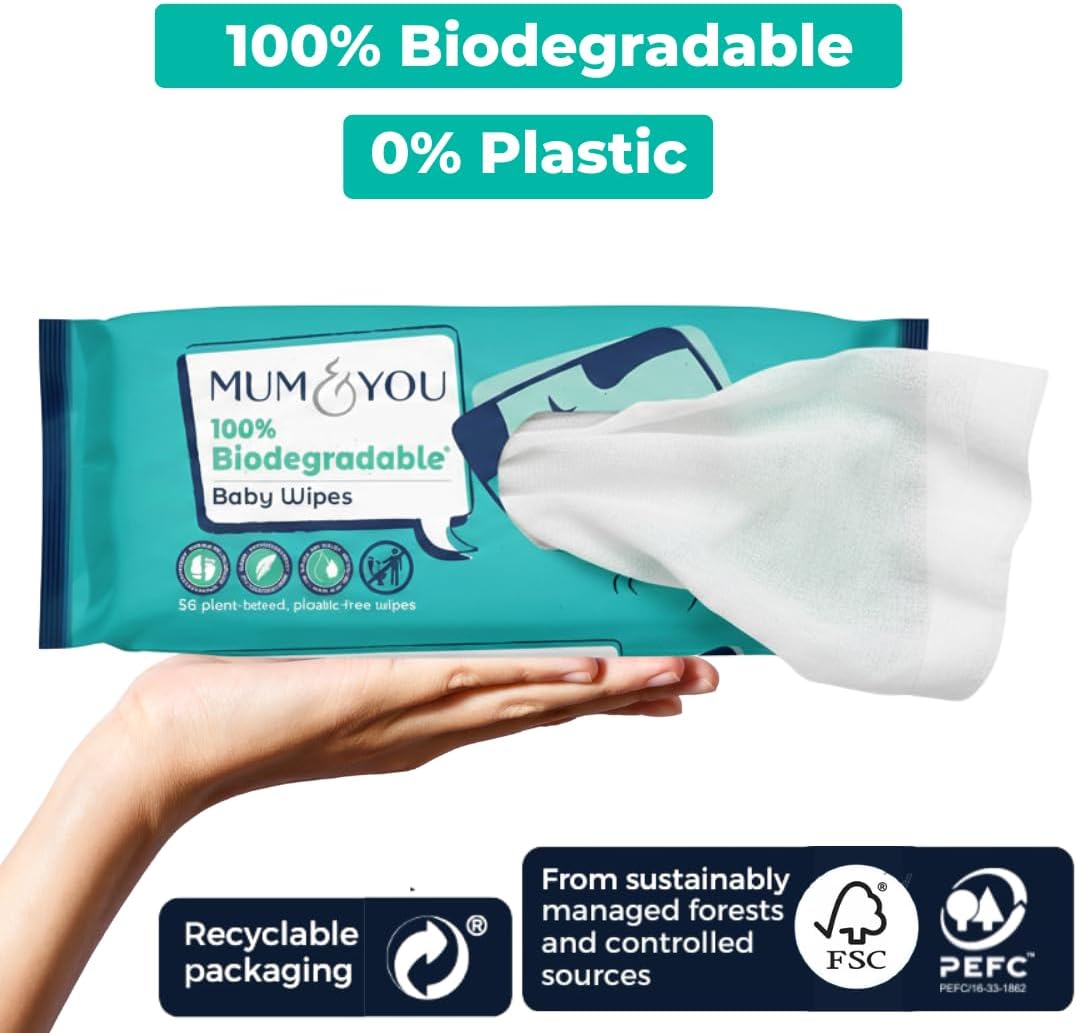 Mum & You Baby Wipes - Biodegradable, 336 Count (6 Packs)