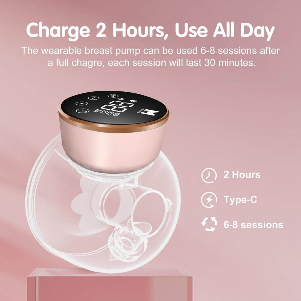 MOMAINI Wearable Breast Pump, Hands-Free & Ultra Quiet with 3 Modes & 9 Levels