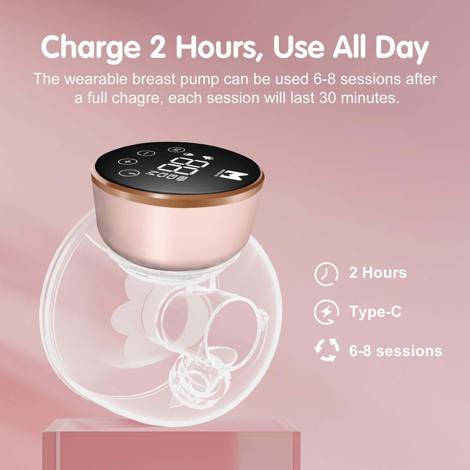 MOMAINI Wearable Breast Pump, Hands-Free & Ultra Quiet with 3 Modes & 9 Levels