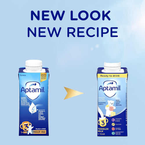 Aptamil 3 Toddler Baby Milk Ready to Use, 1-3 Years, 200ml (Pack of 15)