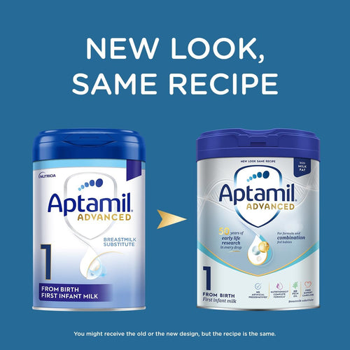 Aptamil Advanced 1 First Infant Baby Milk Powder Formula, 800g (Pack of 4)