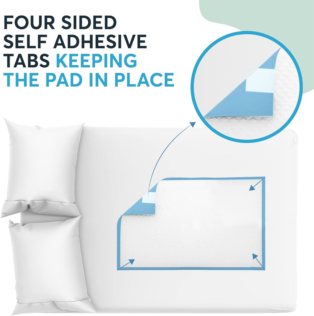 ViraCare Disposable Incontinence Bed Pads with Self-Adhesive Tabs, 60 x 90 cm (Pack of 100)