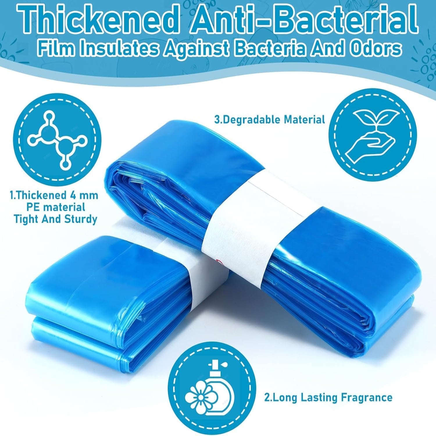 Gilen Nappy Bin Refills, Scented Diaper Pail Refill Bags (8 Pack, Holds 1840 Diapers)