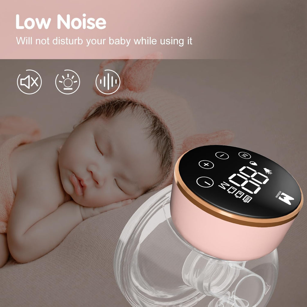MOMAINI Wearable Breast Pump, Hands-Free & Ultra Quiet with 3 Modes & 9 Levels
