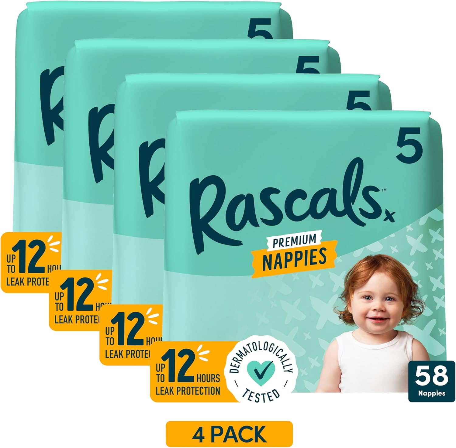 Rascals Premium Nappies Size 5 - 232 Pack