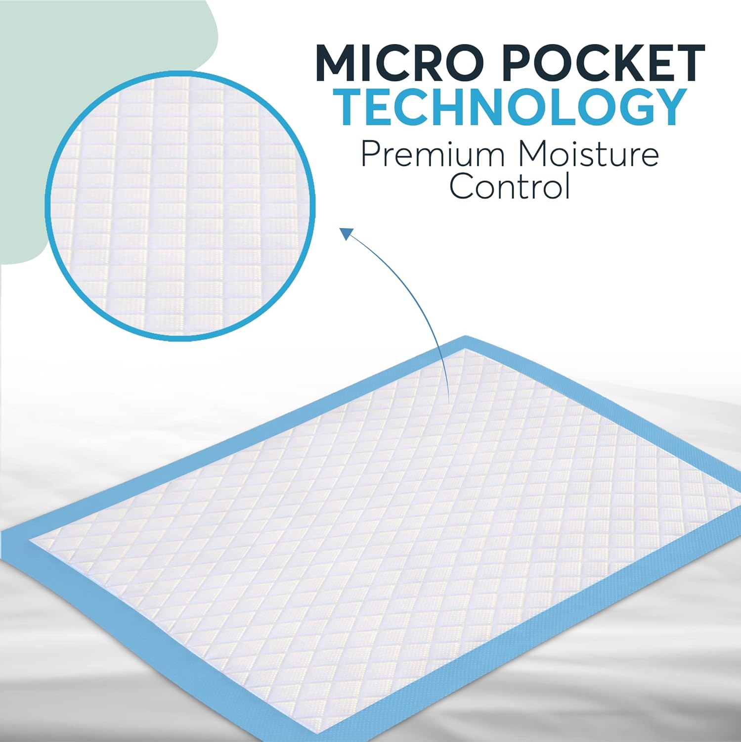 ViraCare Disposable Incontinence Bed Pads with Self-Adhesive Tabs, 60 x 90 cm (Pack of 100)