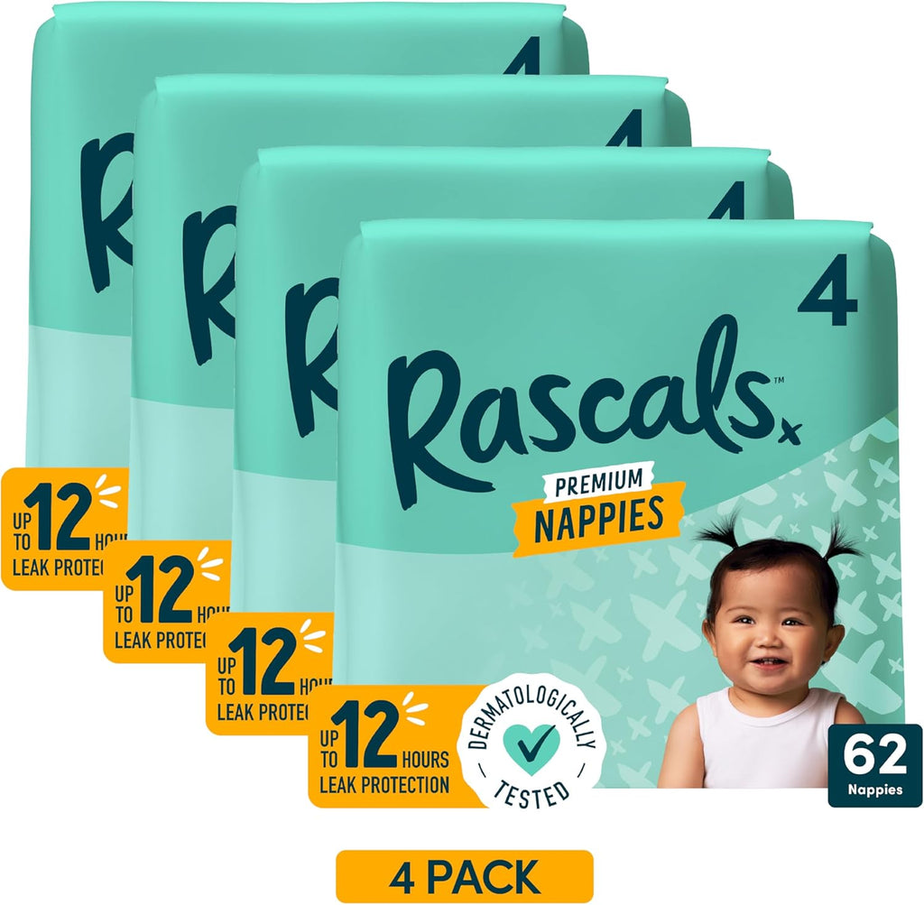 Rascals Premium Nappies Size 4 - 248 Pack