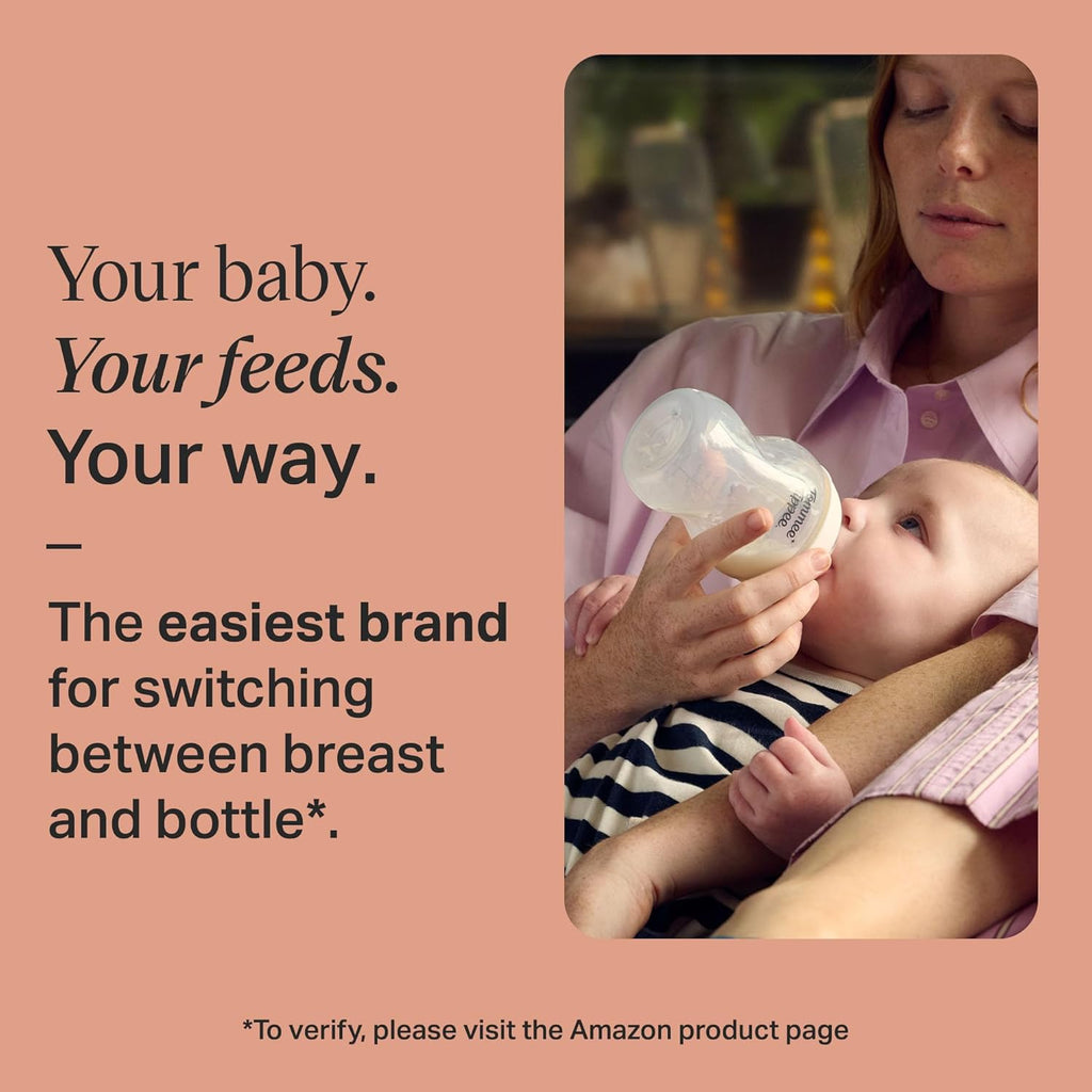 Tommee Tippee Natural Start Baby Bottles for 0m+, 260ml Colourful (Pack of 6)