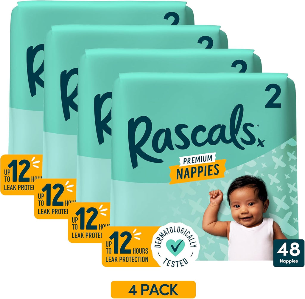 Rascals Premium Nappies Size 2 - 192 Pack