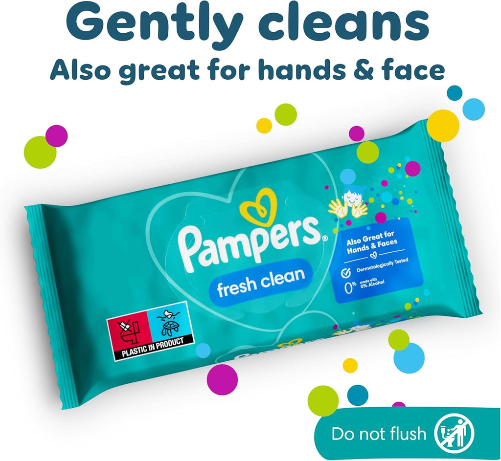 Pampers Fresh Clean Baby Wipes, 1200 Count (15 Packs)