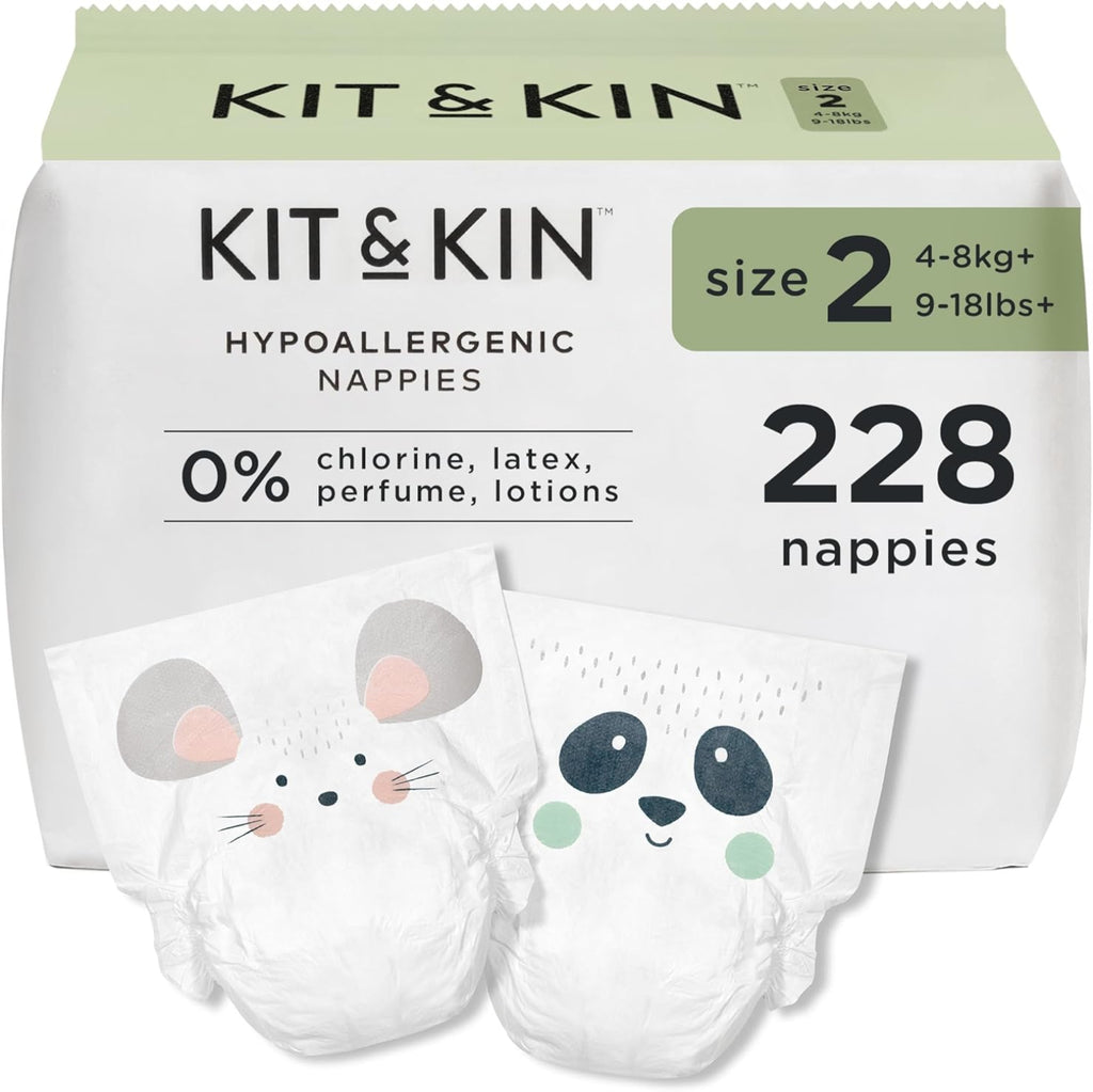 Kit & Kin Premium Baby Nappies Size 2 (4-8kg) - 228 Pack