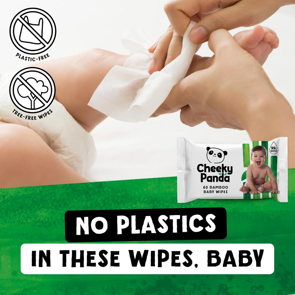 The Cheeky Panda Bamboo Biodegradable Baby Wipes 720 Count (12 Packs)