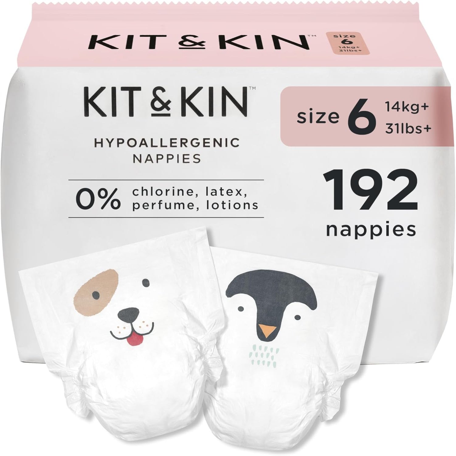 Kit & Kin Premium Baby Nappies Size 6 (14kg+) - 192 Pack