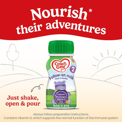 Cow & Gate 2 Follow On Baby Milk Ready to Use, 6-12 Months, 200ml (Pack of 24)