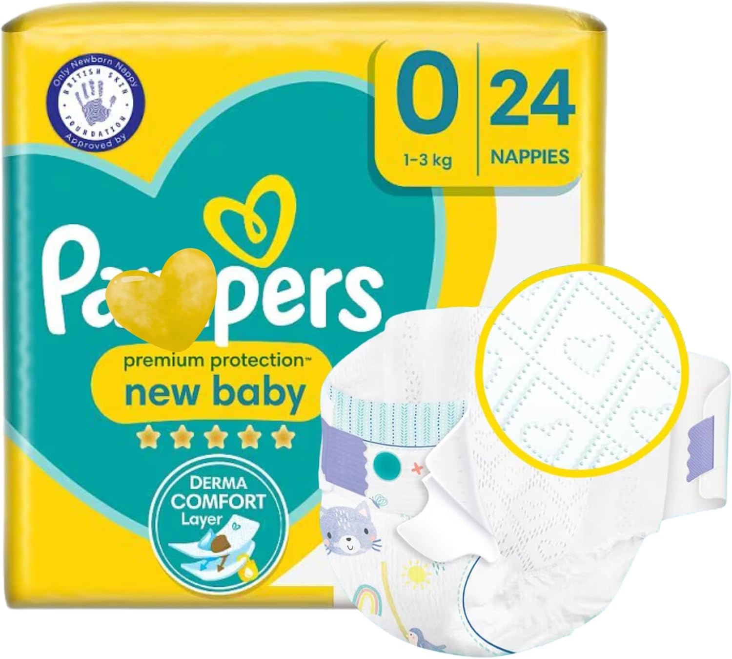 Newborn Nappies Bundle - 3 Packs Premium Protection Size 0 (72 Nappies)