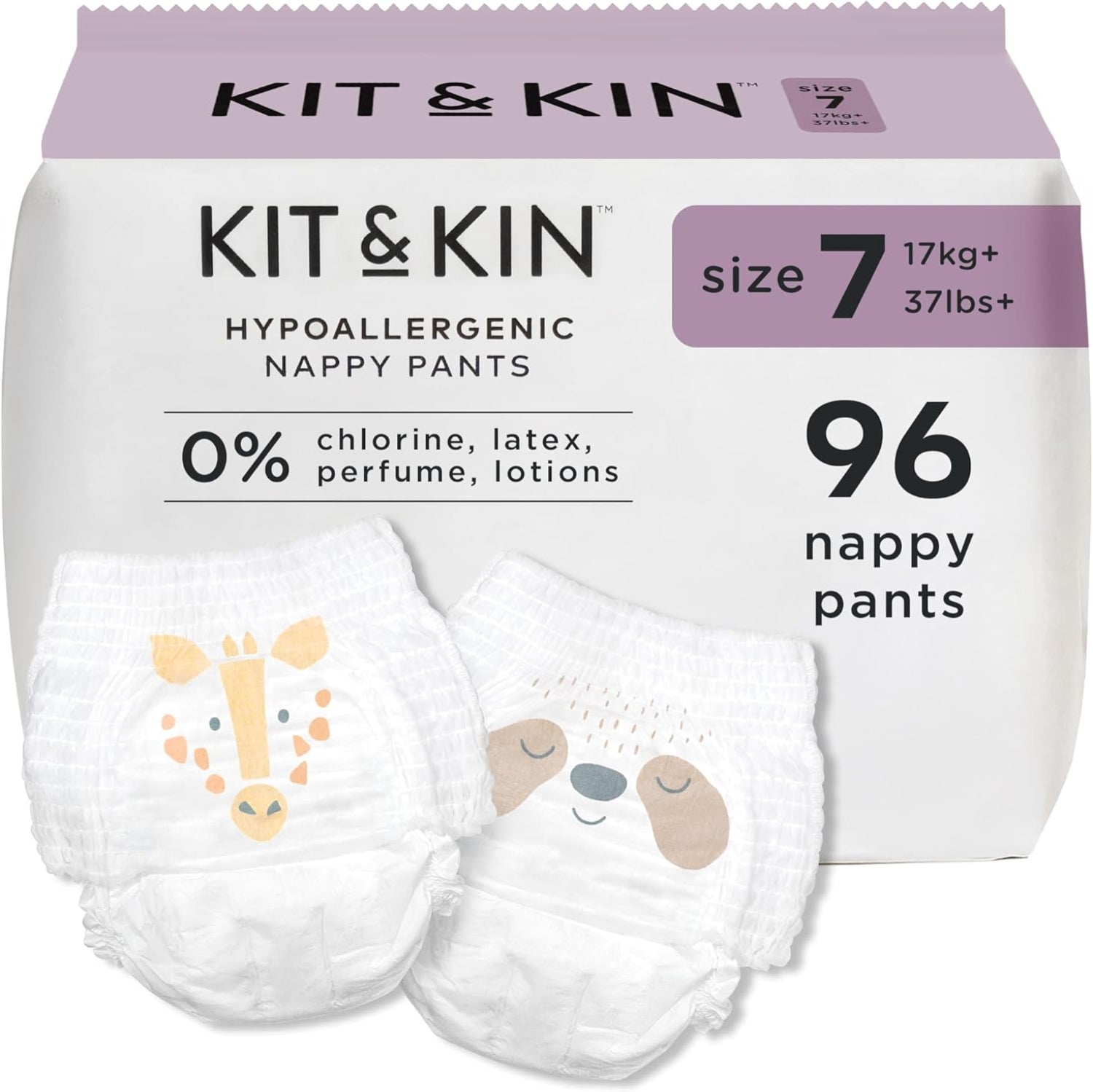 Kit & Kin Premium Nappy Pants Size 7 (17kg+) - 96 Pack