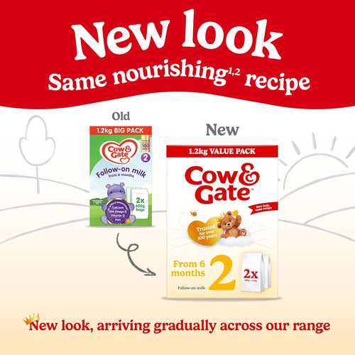 Cow & Gate 2 Follow On Baby Milk Powder Formula, 6-12 Months, 1.2kg (Pack of 3)
