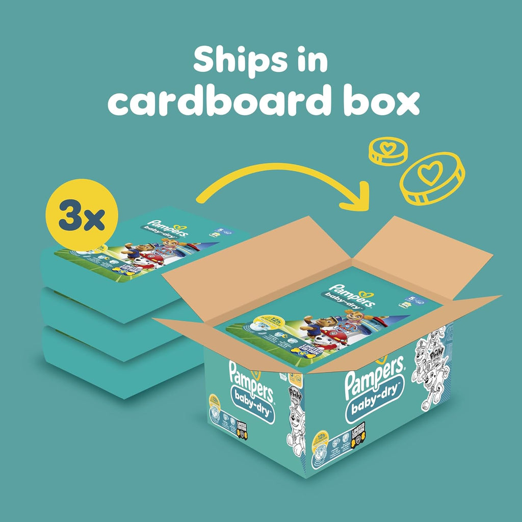 Pampers Baby-Dry Paw Patrol Size 5 Nappies (11-16kg) - 186 Pack