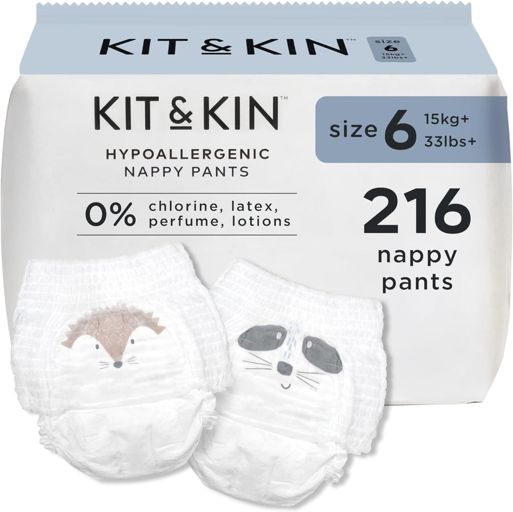 Kit & Kin Premium Nappy Pants Size 6 (15kg+) - 216 Pack