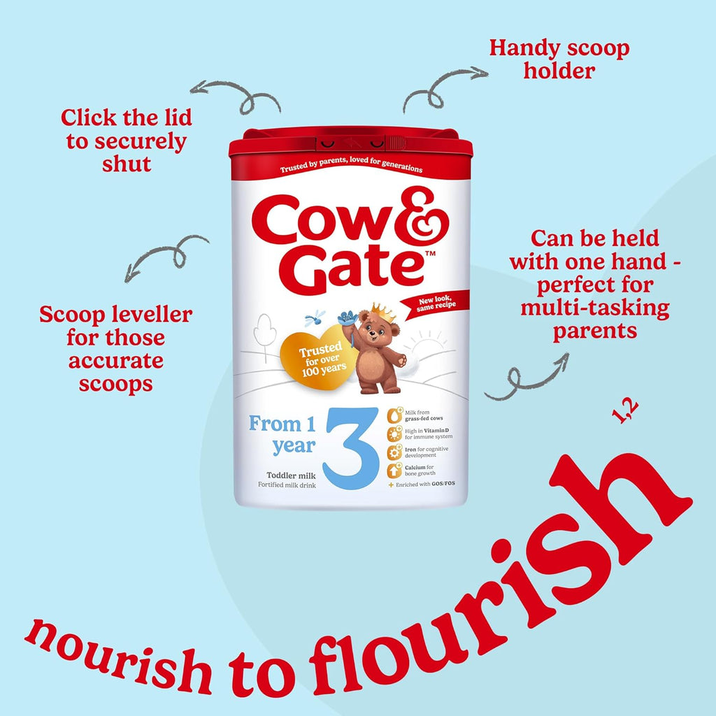 Cow & Gate 3 Toddler Baby Milk Powder Formula, 1-2 Years, 800g (Pack of 6)