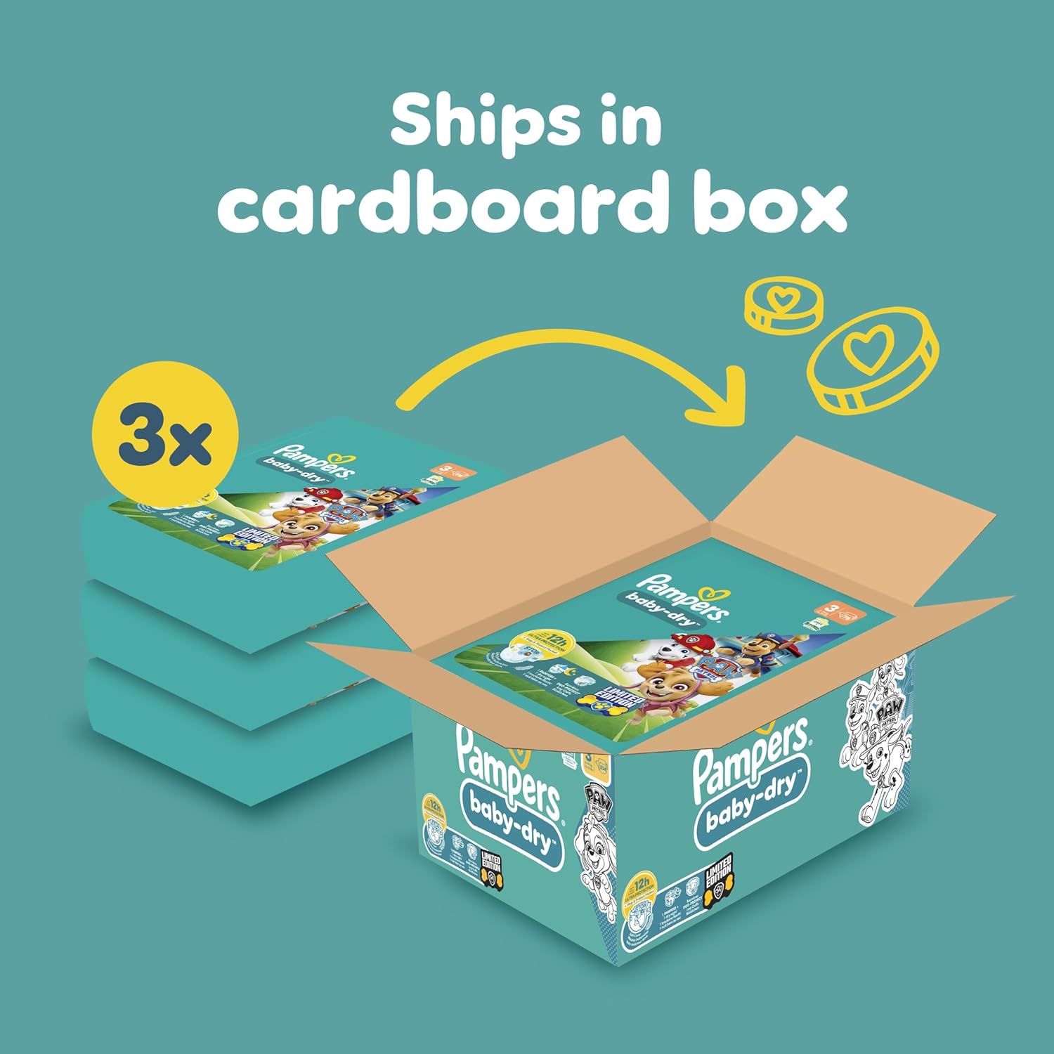 Pampers Baby-Dry Paw Patrol Size 3 Nappies (6-10kg) - 234 Pack