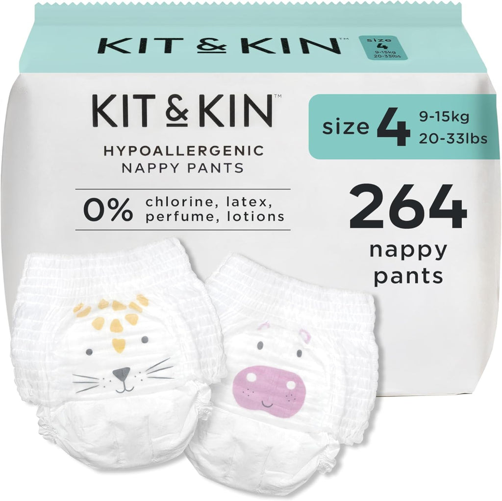 Kit & Kin Premium Nappy Pants Size 4 (9-15kg) - 264 Pack