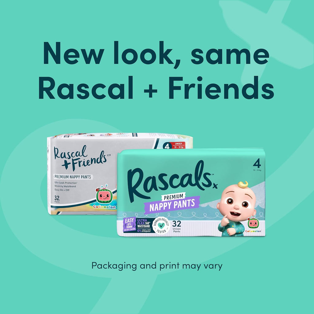 Rascals CoComelon Nappy Pants Size 4 - 216 Pack
