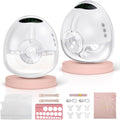 BaeMee Wearable Breast Pump Hands-Free with 4 Modes & 9 Levels, White (2 Pack)