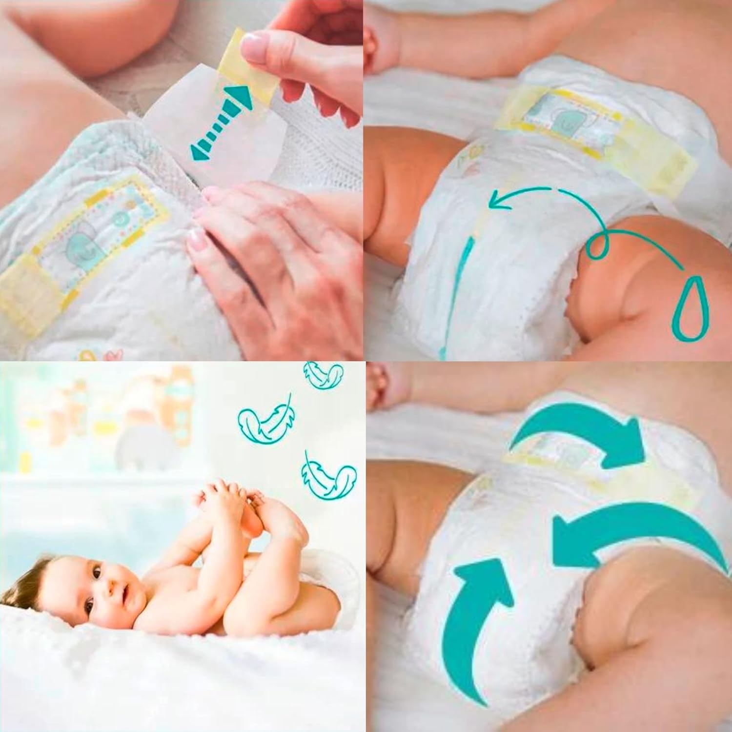 Newborn Nappies Bundle - 3 Packs Premium Protection Size 0 (72 Nappies)