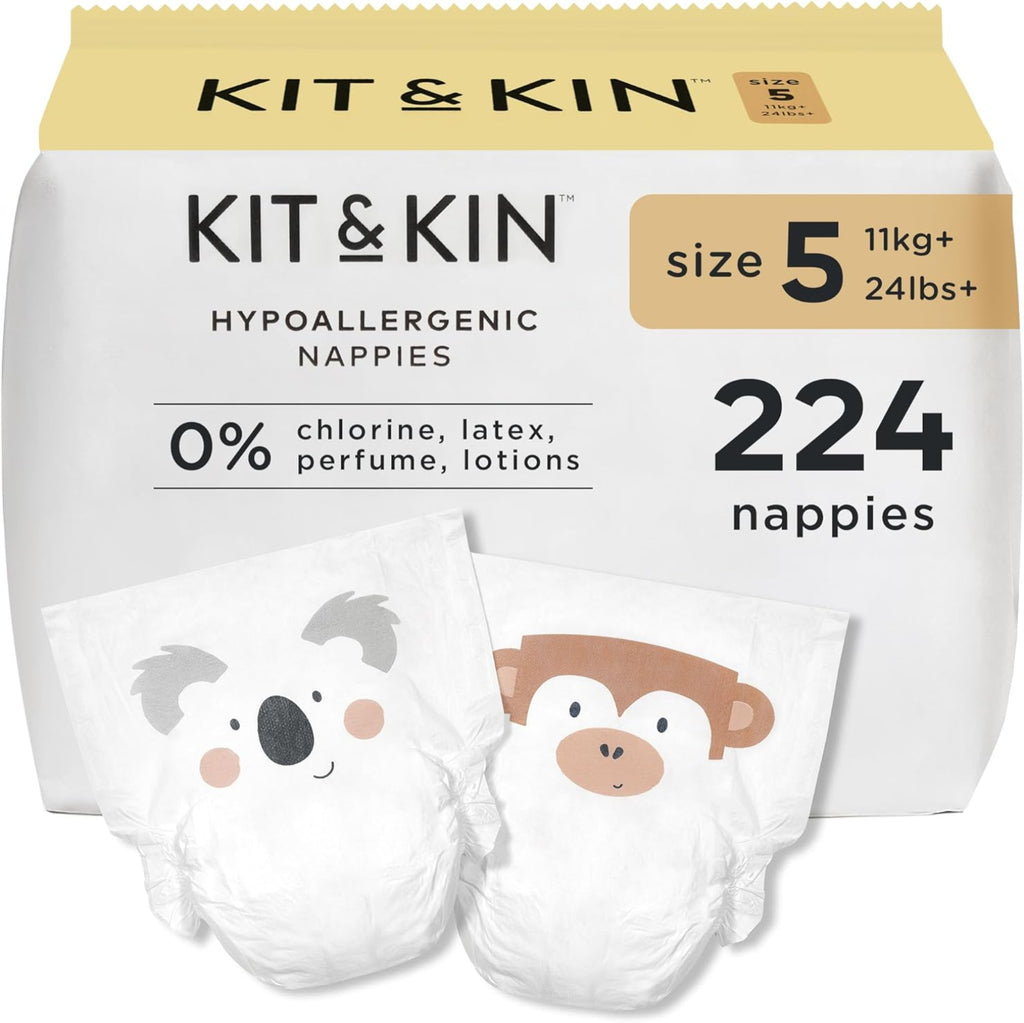 Kit & Kin Premium Baby Nappies Size 5 (11kg+) - 224 Pack