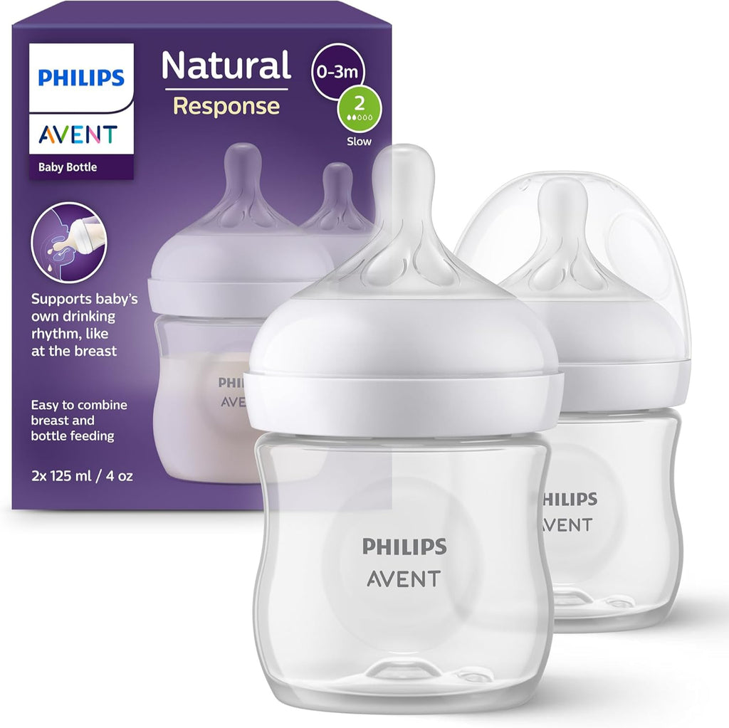 Philips Avent Natural Response Baby Bottle, 125ml (Pack of 2) - Model SCY900/02