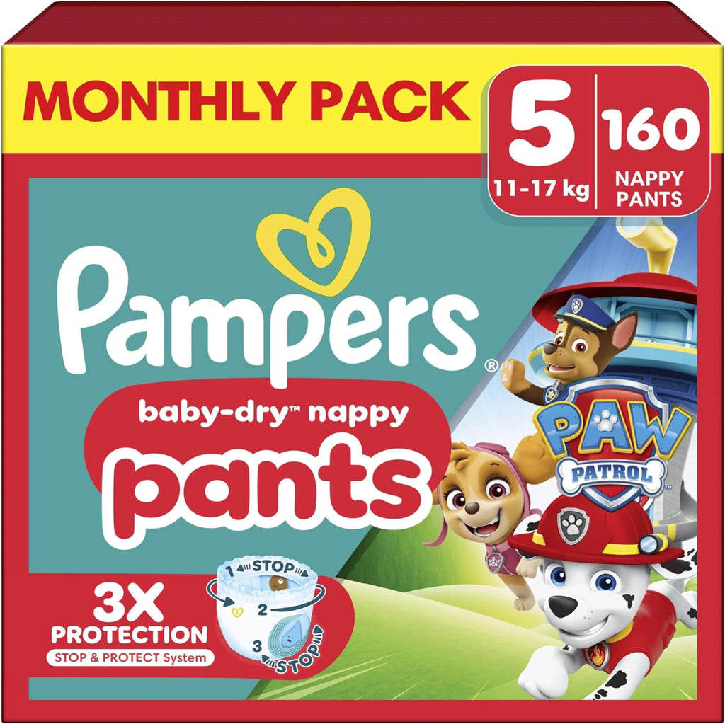 Pampers Baby-Dry Nappy Pants Paw Patrol Size 5 (11-17kg) - 160 Pack