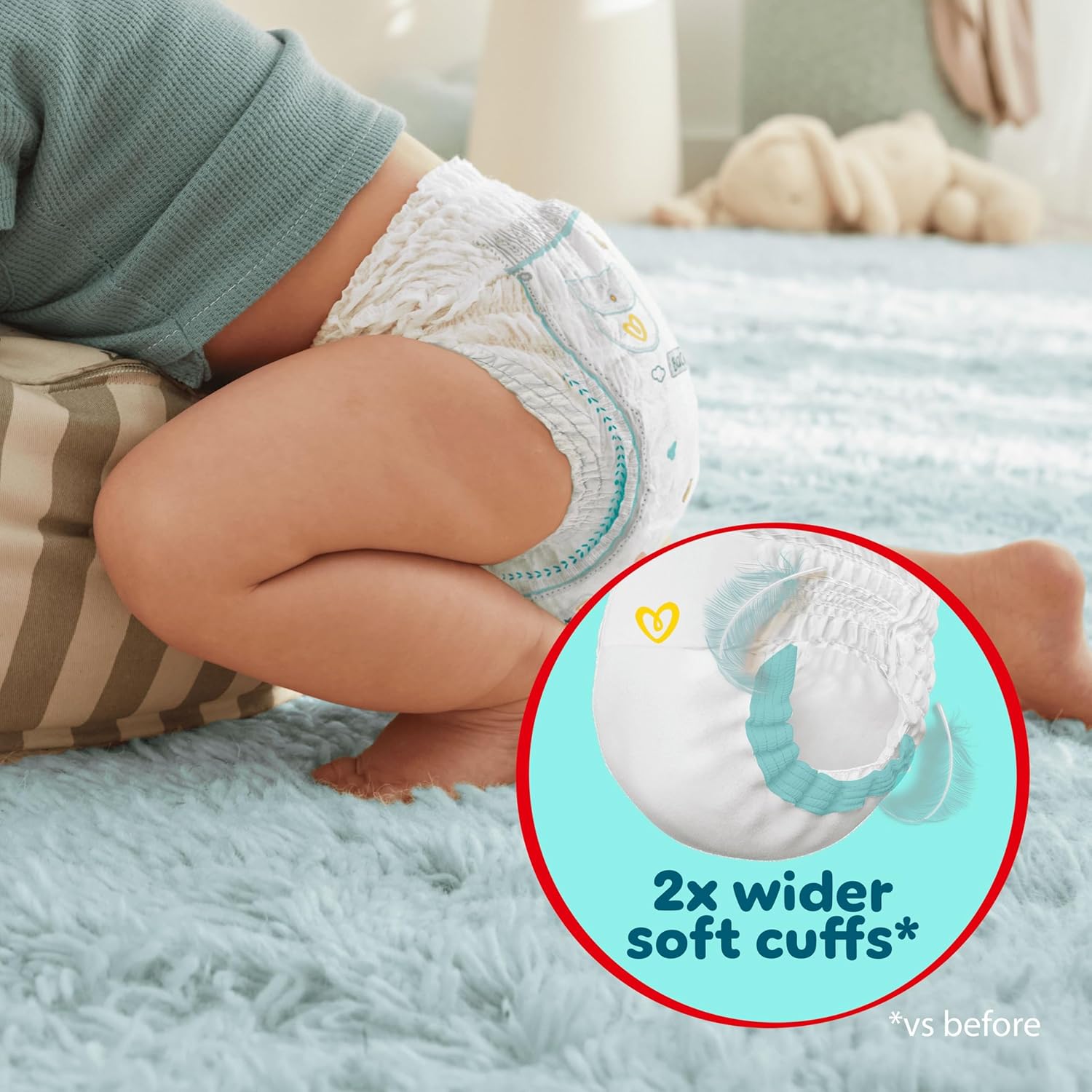 Pampers Premium Protection Nappy Pants Size 4 (9-15kg) - 168 Pack + Harmonie Aqua Wipes