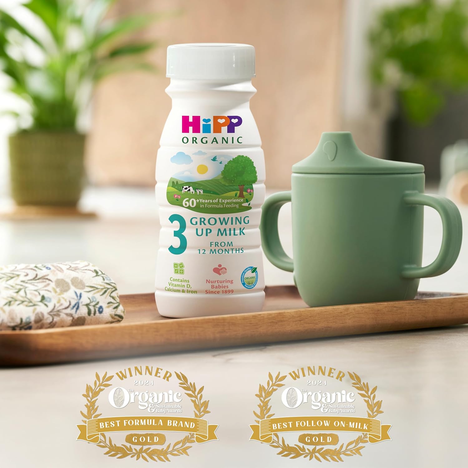 HiPP Organic 3 Growing Up Baby Milk Ready to Feed, 200ml (Pack of 8)
