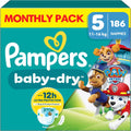 Pampers Baby-Dry Paw Patrol Size 5 Nappies (11-16kg) - 186 Pack